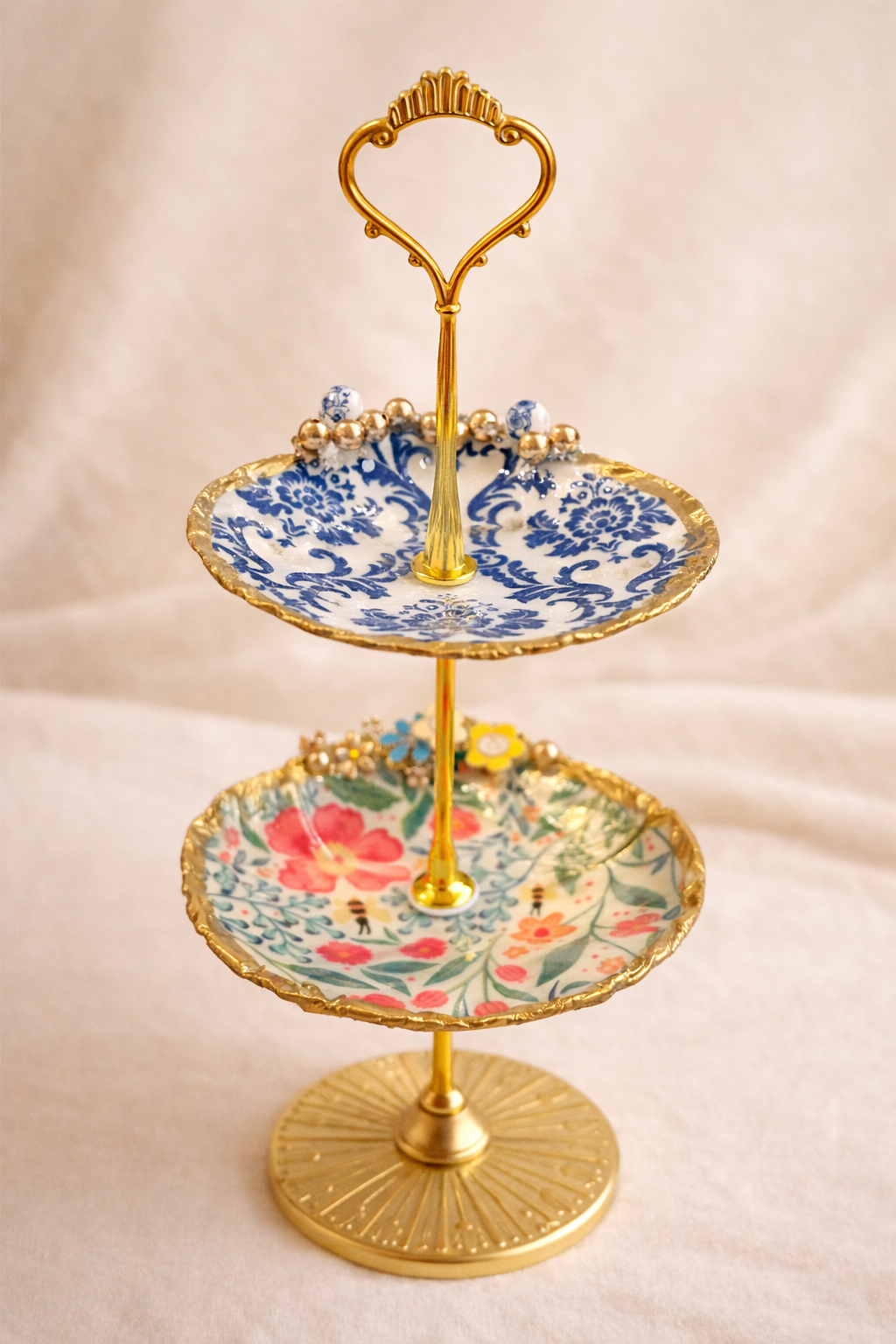 The Gilded Shell Tower - Elegant Three Tier Trinket Dish