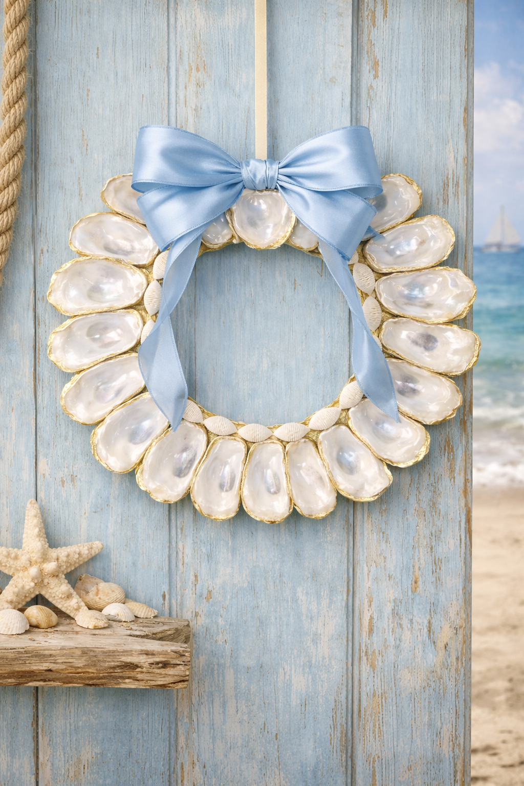 Oyster  Halo Wreath