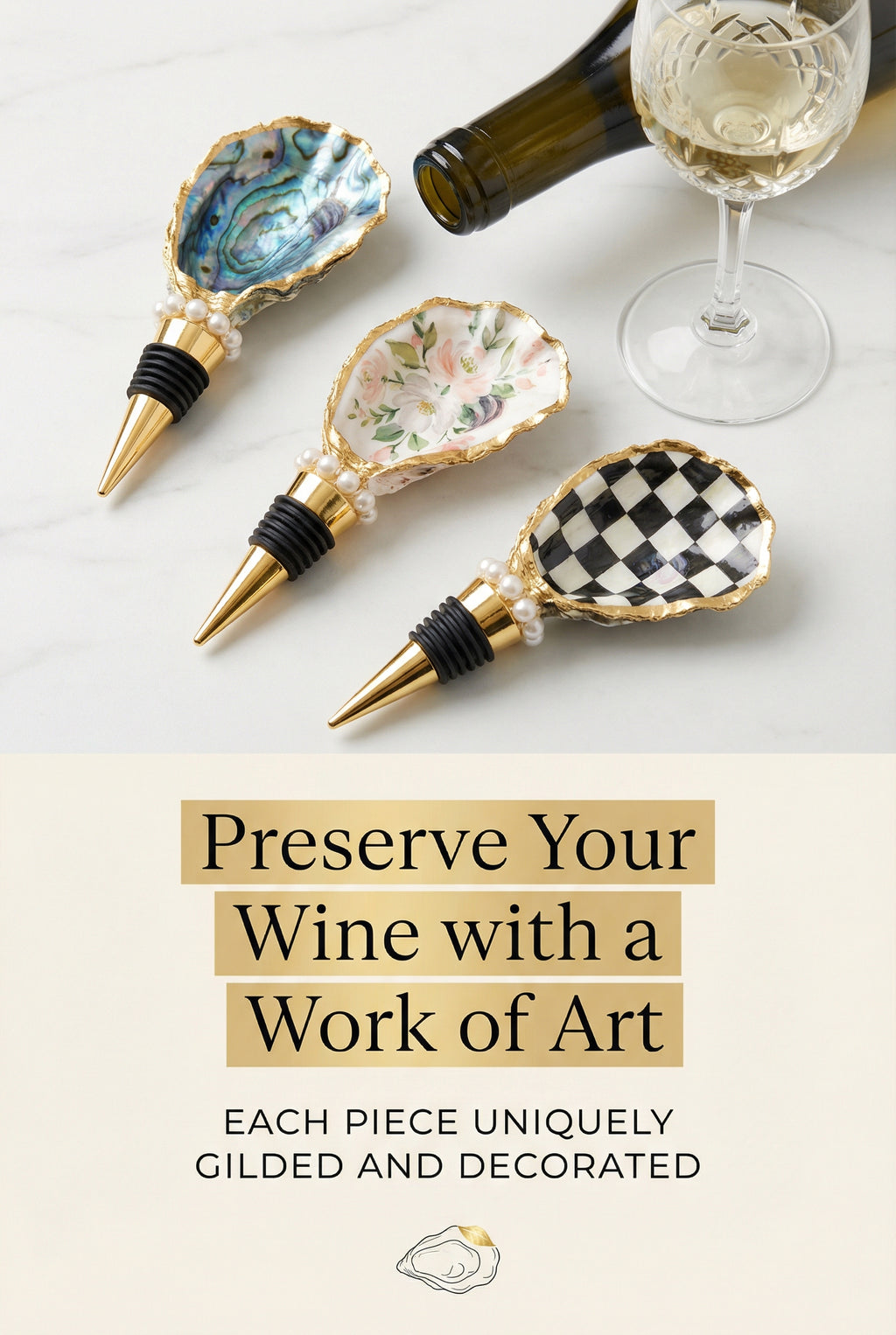 The Luxe Shell Seal Wine Stopper